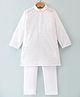 Dapper Dudes Woven Full Sleeves Floral Embroidered Kurta & Pyjama Set - White