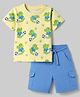 Babyhug Single Jersey Knit Crocodile Printed T-Shirt & Shorts Set - Yellow