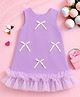 NAVKIYA G Neoprene Woven Sleeveless Bow Applique Frill Detailed Dress - Lavender