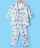 Enfance Cotton Knit Full Sleeves Abstract Printed Jacket With Coordinating Crop Top & Pant Set - Light Green