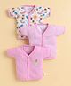 BUMZEE Cotton Knit Pack of 3 Half Sleeves Striped & Bees Printed Jablas - Pink & White