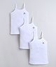 BUMZEE Cotton Knit Pack of 3 Sleeveless Brand Name Printed Slip  - White
