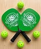 Kids Mandi Pickleball Set with 2 Wooden Paddles, 4 Indoor/Outdoor Balls & Carry Bag. Lightweight, Durable Rackets for Kids & Adults. Perfect Beginner kit for Family, Training & Active Fun. (Green)