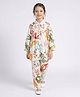 Bella Moda Cotton Woven Full Sleeves Sea Life Printed Coordinating Top & Pants Set - Multi Colour