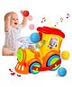YAMAMA Musical Learning Drop and Go Train Toy with 360° Rotating Universal Wheel, Throwing Balls, Lights & Music, Fun and Educational Locomotive Train Toy for Kids - Multicolor
