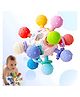 YAMAMA Baby Teether Toy Ball | Safe Chewable Baby Tooth Toy | Infant Sensory Training Game | Colorful Soft Silicone Baby Teether | Hand Grabbing Ball Baby Rattle Toys - (Pack of 1 - Color May Vary)