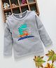 Menga Wa Dinosaur Print Full Sleeves Tee - Grey