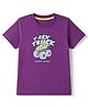 Zero Sinker Knit T-Shirt with Half Sleeves and T-Rex Truck Print in Purple