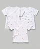 Zero Sinker Knit Half Sleeves Jhablas With Teddy, Duck , Helicopter & Car Print Pack of 3 - White