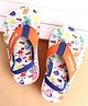 Cute Walk by Babyhug Back Strap Dino Printed Flip Flops - Orange & White