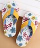 Cute Walk by Babyhug Slip On Flip Flops With Floral Print - Yellow