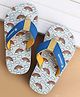 Cute Walk by Babyhug Slip On Flip Flops With Rainbow Print - Blue