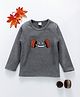 Menga Wa Dumbbell Print Full Sleeves Tee - Grey