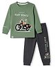 CUCUMBER Sinker Knit Full Sleeves T-Shirt & Jogger Set Dirt Bike Print - Green