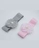Pihoo Set Of 2 Floral Applique Detailed Headbands - Grey Pink