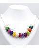 Pihoo Thread Work Detailed Necklace - Multi Colour