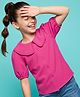 Pine Kids Woven Tops with Half Sleeves - Pink