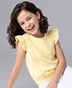 Pine Kids Cotton Poplin Woven Sleeveless Top with Lace Detailing - Yellow