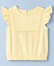 Pine Kids Cotton Poplin Woven Sleeveless Top with Lace Detailing - Yellow