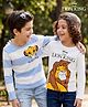 HoneyHap Disney Single Jersey Knit Full Sleeves T-Shirts with The Lion King Print Pack of 2 - White & Sky Blue