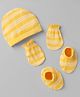 Babyhug 100% Cotton Interlock Knit Cap, Mitten & Booties In Yellow - Diameter 10.5 cm