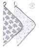 Masilo Organic Cotton Wash Cloths Sheep Print White Grey - Pack of 2 