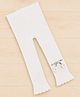 Kidofash Cotton Spandex Knit Floral Applique Detailed Tights -  White