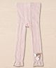 Kidofash Cotton Spandex Knit Floral Applique Detailed Tights - Pink