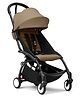 Yoyo Stokke YOYO3 Lightweight Compact Travel Stroller with Cabin-Friendly Folding, UPF 50+ Canopy & 5-Point Safety Harness - Black Brown