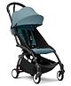 Yoyo Stokke YOYO3 Lightweight Compact Travel Stroller with Cabin-Friendly Folding, UPF 50+ Canopy & 5-Point Safety Harness - Black Aqua
