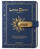 MANAKI ENTERPRISE Lock Diary with Password Combination Lock  Premium Hard Cover Secret Journal Notebook with Smooth Writing Pages  Portable Secure Diary  Personal Writing Notebook -Blue & Gold