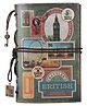 MANAKI ENTERPRISE London Vintage Leather Journal Notebook A5 Refillable Diary with Travel Theme Cover Lock Strap | Line Pages and Zipper Pocket | Retro Cover Designfor Writing, Gift -  Multicolor
