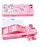 MANAKI ENTERPRISE  Unicorn Cute Cartoon Pencil Box for Kids | All-in-One Stationery Box with Calculator, Sharpener & Writing Pad | Large Capacity Plastic Pencil Case for School Boys & Girls