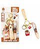 MANAKI ENTERPRISE Cute Pen with Key chain Cartoon Pen for Kids Girl & Boy Soft Silicone Case, Charm Keychain & Wrist Strap Smooth Black/Blue Ink Pen for School, Office & Gifting - Off White