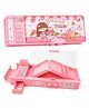 MANAKI ENTERPRISE Plastic Password Lock School Students Pencil Box with Inbuilt Sharpener, Cute Cartoon Stationary Compass for Boys, Geometry Case for Kids Girls, Best for Gifts - Pink
