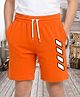 NUSYL Cotton Blend Knit Blocks Printed Shorts - Orange