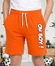 NUSYL Cotton Blend Knit Oh Boy Text Printed Shorts - Orange