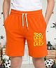 NUSYL Cotton Blend Knit Too Lazy To Be Lazy Text Printed Shorts - Orange