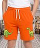 NUSYL Cotton Blend Knit Dinosaur Printed Shorts - Orange