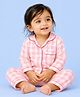 Mama & Peaches Cotton Woven Full Sleeves Checked  Coordinating Shirt & Pyjama Night Suit - Pink