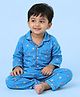 Mama & Peaches Cotton Woven Full Sleeves Ice Cream Printed  Coordinating Shirt & Pajama Night Suit - Blue
