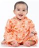 Mama & Peaches Cotton Woven Full Sleeves Sea Life Printed Coordinating Shirt & Pajama Night Suit - Orange