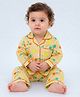 Mama & Peaches Cotton Woven Full Sleeves Oranges Printed Coordinating Shirt & Pajama Night Suit - Orange