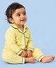 Mama & Peaches Cotton Woven Full Sleeves Polka Dots Printed Coordinating Shirt & Pajama Night Suit - Yellow