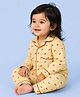 Mama & Peaches Cotton Woven Full Sleeves Cherry Printed Coordinating Shirt & Pajama Night Suit - Yellow