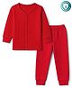 Babyhug Cotton Knit Full Sleeves Front open Thermal Inner Wear Set- Red