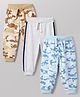 Babyhug Cotton Jersey Knit Camouflage Printed Lounge Pant Pack of 3 - Blue Grey Yellow