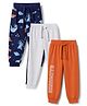 Babyhug Cotton Knit Full Length Jogger Fit Lounge Pant With Animal Print Pack of 3 in Navy Blue Grey Yellow