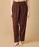 The Mom Store Cotton Woven Solid Maternity Lounge Pants - Brown