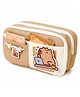 MANAKI ENTERPRISE Cute Cartoon Double Zipper Pencil Pouch for Girls & Boys  Large Capacity School Stationery Organizer with Front Pocket, Waterproof Fabric Pen Case for Students-  Brown